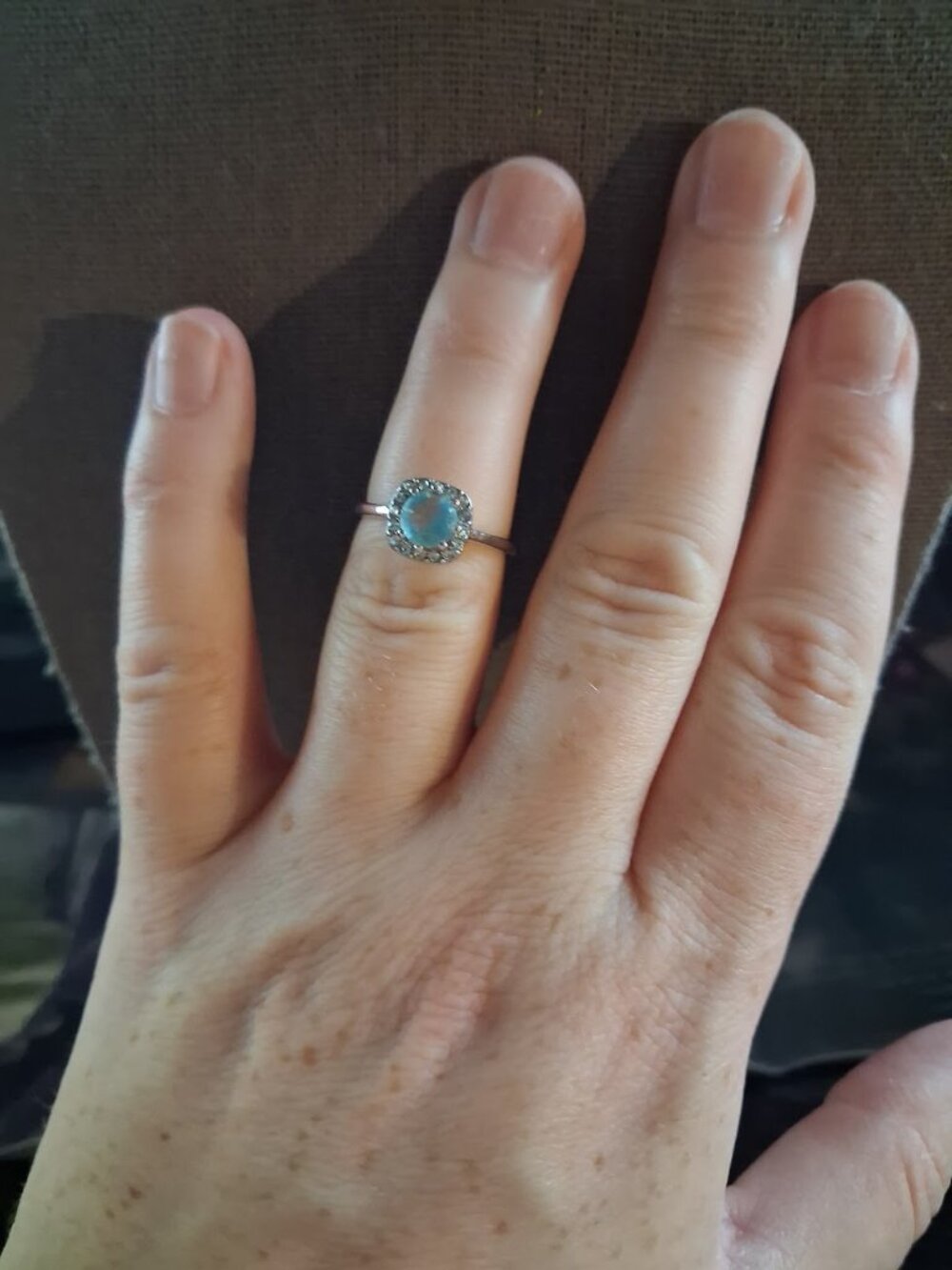 Dainty Blue stoned ring